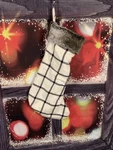 North Pole Trading Co Super Soft Faux Fur , Black Plaid.christmas Stocking.nwt. Fixed Price $14.98.