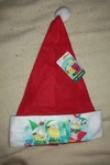 Despicable Me With 3 Minions Christmas Santa Hat 16" Red Felt Embossed By Ruz. Fixed Price $12.99.