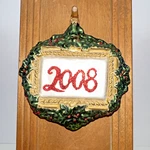 Department 56 Heavy Blown Glass 2008 Merry Christmas Wreath Ornament. Fixed Price $9.59.