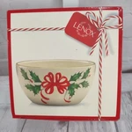 Lenox Holiday Bowl Ivory Gold Trim Red & Holly 16 Oz. Christmas. Fixed Price $14.99.