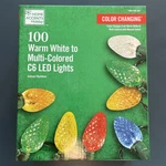 Home Accents Holiday- 100 Warm White To Multi Colored C6 Led Light String New. Fixed Price $33.99.