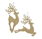 Set Of Champagne Gold Diamond Reindeer Acrylic Ornaments W20259. Fixed Price $24.19.