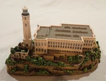 Danbury Mint Alcatraz Island Lighthouse San Francisco Bay California Figurine Ec. Fixed Price $29.95.