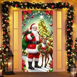 Blissyard Santa And Reindeer Christmas Cover 71X35 Inch Claus Door.... Fixed Price $17.09.
