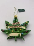 Kurt Adler 4" Resin Happy Holidaze Cannabis Leaf Marijuana Xmas Ornament. Fixed Price $9.99.