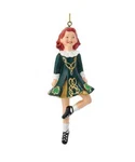 Kurt Adler 6" Resin Hand Painted Irish Step Dancing Girl Xmas Ornament W4100. Fixed Price $14.88.