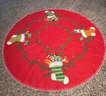 Vintage Felt Christmas Tree Skirt Sequins Stockings Red 42 Holiday Decor. Fixed Price $44.00.