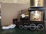 Santa Train Led Lighted Swirl Glitter Christmas Snow Globe Roman Inc 9" Tall. Fixed Price $38.00.