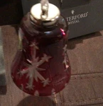 Waterford Red 3" Snow Cut Lead Crystal Bell Ornament Unique Rare Rings. Fixed Price $75.00.