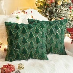 Christmas Throw Pillow Covers 16 X Inch Set Of 2, Green Tree Wit.... Fixed Price $15.76.