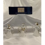 Glass Angel Ornaments Set Of 3 Clear Gold Accents Hanging Christmas Decor. Fixed Price $14.75.