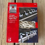 Home Accents Holiday All-purpose Light Clips White 75-PACK Shingle Gutter 80195. Fixed Price $6.79.