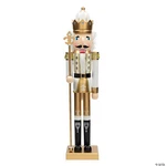 Holiday Nutcracker With Scepter 3 Ft. Classic Gold Wood Large Christmas. Fixed Price $140.99.