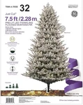 Ge 7.5-FT Flocked Montana Fir Pre-lit Artificial Christmas Tree Twinkling Lights. Fixed Price $326.99.