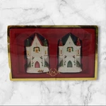 Lenox Holiday Castle Salt & Pepper Shakers Nib. Fixed Price $19.99.