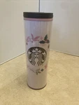 Starbucks Christmas 2018 Wreath Pink White Travel Mug Tumbler Acrylic 16 Oz Dove. Fixed Price $8.00.