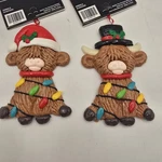 Highland Cow Clay Christmas Ornaments Set Of 2 Lights Hobby Lobby. Fixed Price $18.99.