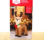 Santa's Reindeer 4' Tall Airblown Inflatable Holiday Time Christmas New Box!. Fixed Price $37.95.