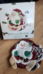 Fitz And Floyd (2063/125) Plaid Christmas Santa Canape Tray Plate Pre-owned. Fixed Price $7.00.