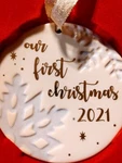 Lenox 2021 Our First Christmas Porcelain Ornament Blue Snowflake. New. Fixed Price $9.00.