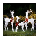 Lulu Home Christmas Yard Decoration, Set Of 3 Pre-lit White Reindeer With 265.... Fixed Price $272.40.