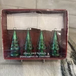 4 Pier 1 Christmas Tree Place Holders With Cards New Set. Fixed Price $17.00.