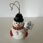 Old World Ceramic Hanging Snowman Christmas Ornament Sign Equal Rights Colors. Fixed Price $60.00.