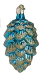 Ponderosa Pinecone-blue Blown Glass Ornament By Old World Christmas. Fixed Price $18.99.