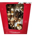 Holiday Time 6-FT Garland With Pinecones Beads For Rustic Seasonal Decor 2PK. Fixed Price $29.00.