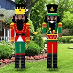 2 Pcs Large Metal Christmas Nutcracker Yard Sign With Stakes 45 Inch Xmas Yar.... Fixed Price $53.57.