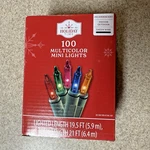 Holiday Time 100 Multicolor Mini Christmas Lights Green Wire Indoor/outdoor Use. Fixed Price $12.99.