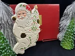 Lenox Holiday Santa Collection Trivet -wall Hanging Christmas Gold Trim Nib. Fixed Price $10.99.
