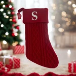 Holiday Time 19" Knit Monogram Christmas Stocking, Letter "s" Red White Initial. Fixed Price $19.19.
