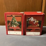 2 Christmas Tree And Santa Stocking Hangers Windsor Collection Vtg Cast Iron Red. Fixed Price $24.99.