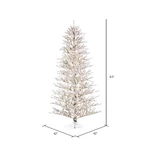 Vickerman 6.5' Flocked Green Slim Pistol Pine Artificial Tree With Led Lights. Fixed Price $416.70.