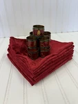 Pier 11 Napkins & Rings Christmas Reindeer Trees Enamel On Metal Red Green. Fixed Price $18.95.