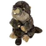 Costco Exclusive Brown Beaver With Baby Plush Stuffed Animal 18" Tall. Fixed Price $40.00.