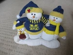 Michigan Wolverines Football Scottish Christmas Triple Snowmen Plush Display *. Fixed Price $34.99.