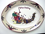 Santa Merry Christmas Oval Platter By Gei - New! Make Offer!. Fixed Price $16.95.