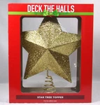 Deck The Halls Gold Glitter Colored 5 Pointed Star 12" Tree Topper. Fixed Price $24.88.