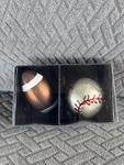 Michaels 2 Piece Set Of Glass Football Baseball Christmas Ornaments In Box. Fixed Price $14.00.
