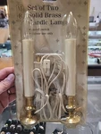 Merry Brite Set Of Two Solid Brass Base Holiday Candle Lamps Indoor Use. Fixed Price $9.99.