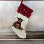 Pottery Barn Holiday Icons Crewel Christmas Stocking Teddy Monogrammed Nwot. Fixed Price $29.95.