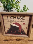 Christmas Decor Chase Things That Twinkle Cat Box Sign Primitives By Kathy New. Fixed Price $10.65.