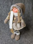 Northlight 12" Christmas Girl Figurine Brown & White Winter Tabletop Decor Holid. Fixed Price $14.97.