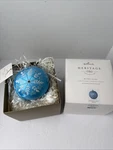 Hallmark Heritage Blown Glass Blue Snowflake Ball 2017 Ornament Poland Rare. Fixed Price $109.65.