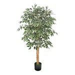 Uimoso 5FT Artificial Ficus Tree Tall Faux Plant With Black Pot For Indoor Decor. Fixed Price $35.99.
