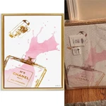 Stupell Industries Chanel No. 5 Perfume Bottle Canvas Wall Art Gold Frame 17X21. Fixed Price $54.99.
