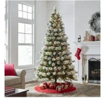 7.5FT Pre-lit Flocked Clyburn Pine Artificial Christmas TREE,350 Led, Green,. Fixed Price $104.89.