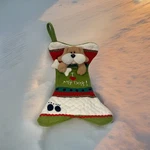 3D Christmas Stocking Love My Dog Santa's Best 18" Bone Shaped Green Fleece. Fixed Price $10.99.